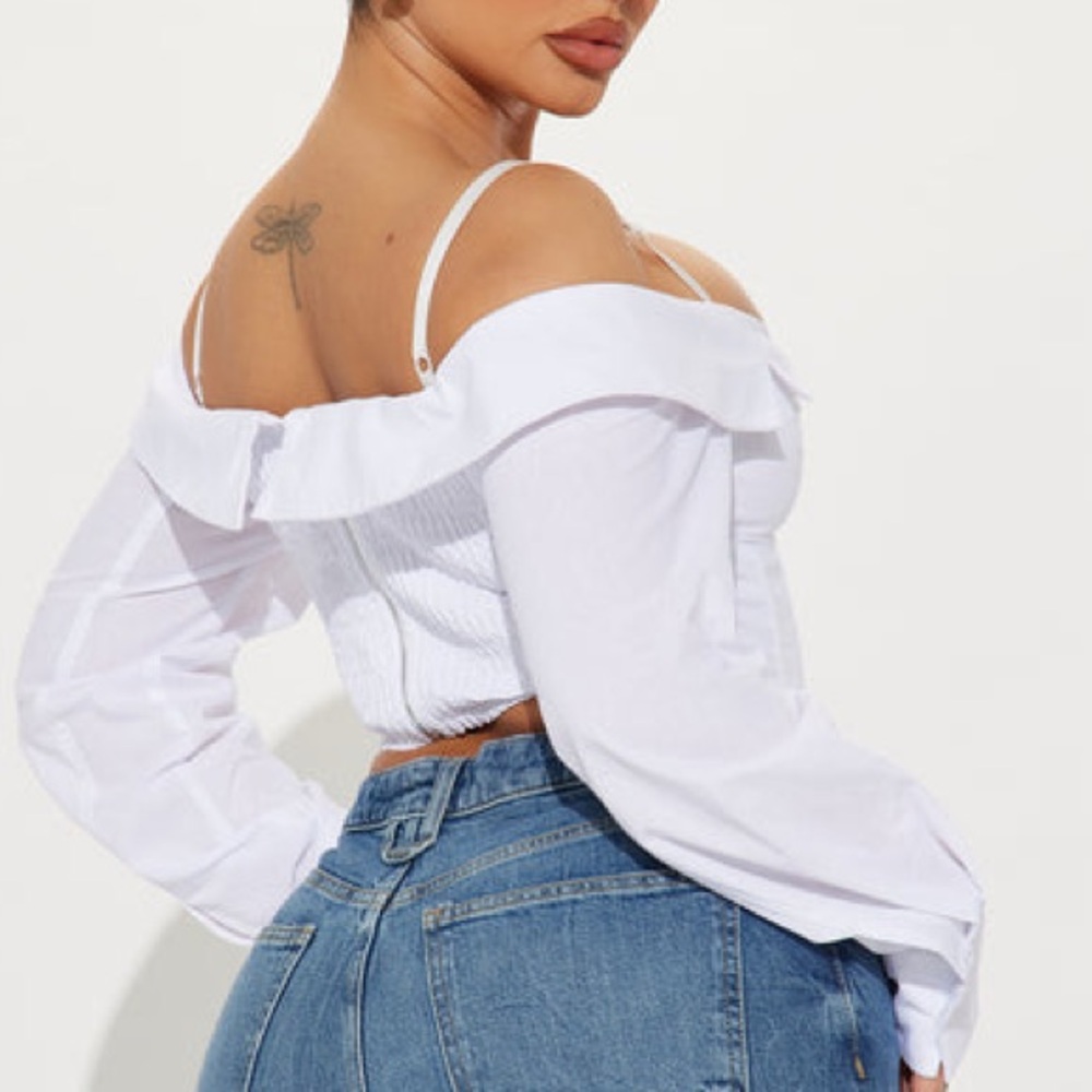 Fashion Nova White Bustier Crop Top - Picture 2 of 2